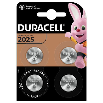 Image of Duracell CR2025 knoopcelbatterijen 4 stuks 5000394119345