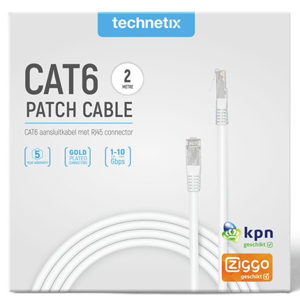 Technetix UTP Netwerkkabel CAT6 2,0m