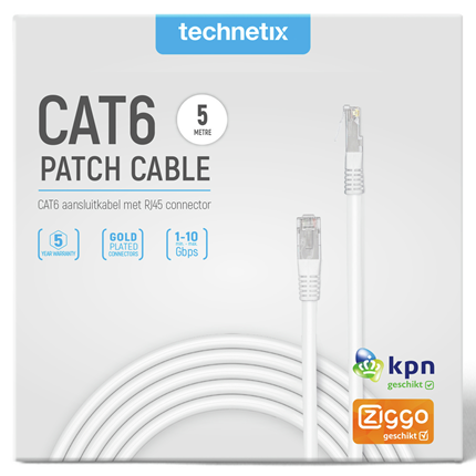 Technetix UTP Netwerkkabel CAT6 5,0m