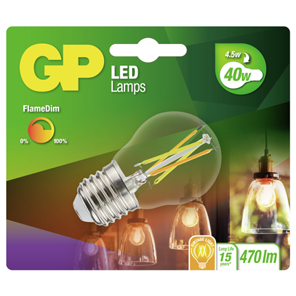 GP LED mini globe filament FD 4W E27 085461