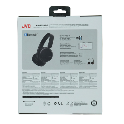 JVC draadloze hoofdtelefoon on-ear HA-S35BT-B zwart