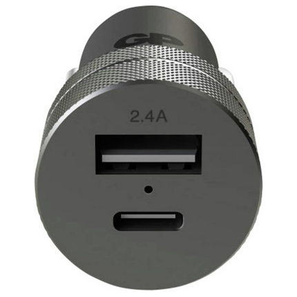 GP USB-C Auto Adapter CC51 Tweepoorts 1xUSB 2400mA + 1xUSB-C 3000mA