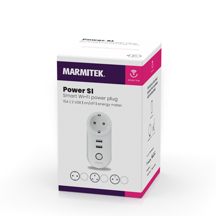 Marmitek Smart WiFi Stekker 15A + 2 USB