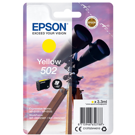 Epson cartridge 502 geel ± 165 pagina's