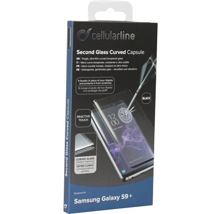 Samsung Galaxy S9+ Cellular Line Beeldschermbeveiliging Curve