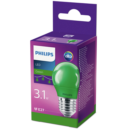 Philips LED Lamp E27 3,1W Groen