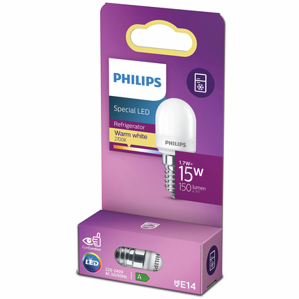 Philips LED koelkastlamp E14 1,7W 2700 K Mat
