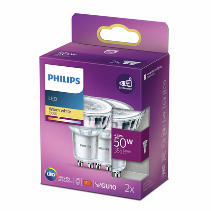 Philips LED spot GU10 4,6W 2700K x2