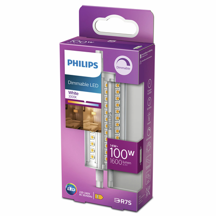 Philips LED lamp R7s 14W 3000K Dimbaar