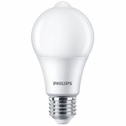 Philips LED lamp E27 8W 2700K Peer Mat + bewegingssensor