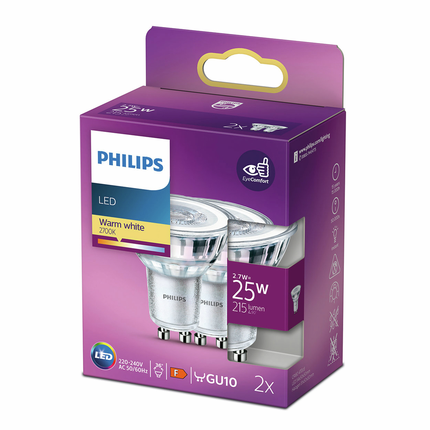 Philips LED spot GU10 3,1W 2700K x2