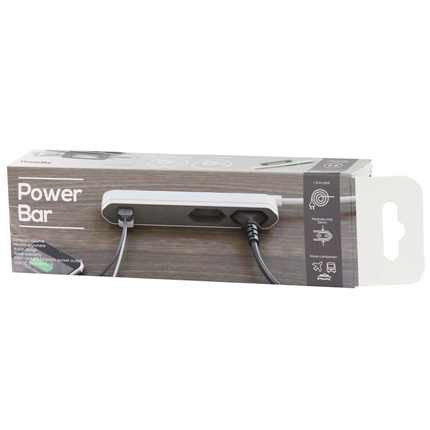 Powerbar Tafelcontactdoos met 2 stekkers + 2x USB-aansluiting