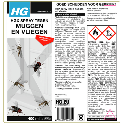 HG Spray tegen muggen en vliegen