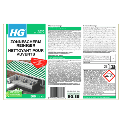 HG Zonnescherm-, dekzeil- en tentenreiniger