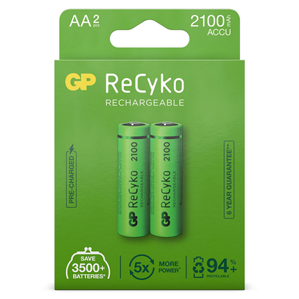 GP ReCyko AA 2100mAh 2 stuks Oplaadbare NiMH Batterij