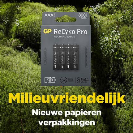 GP ReCyko Pro AAA 800 mAh 4 stuks Oplaadbare NiMH Batterij