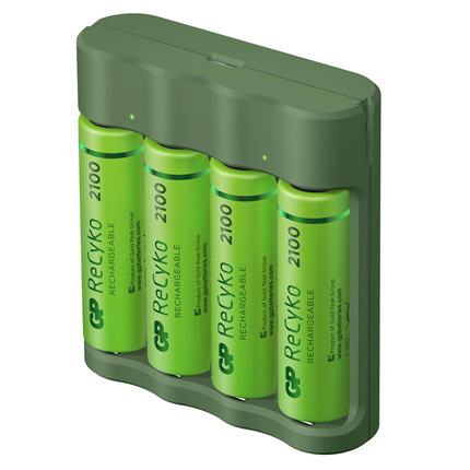 GP ReCyko Batterijlader USB B421 inc 4x AA 2100 mAh Batterijen