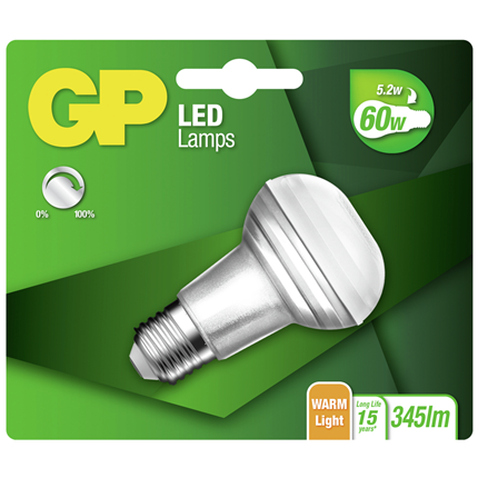 ledlamp R63 E27 5,2W 345Lm reflector