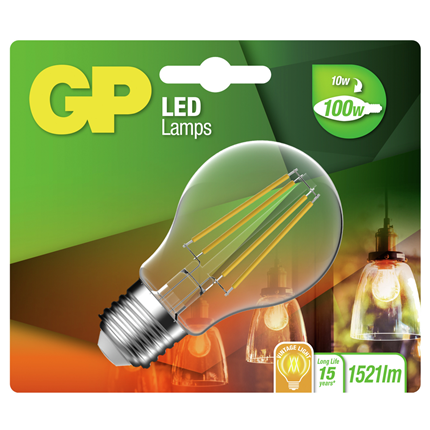 ledlamp E27 10W 1521Lm peer filament