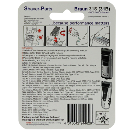 Shaver-Parts Combipack voor Braun 31S/31B