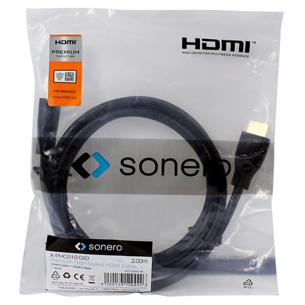 Sonero Premium HDMI High Speed met Ethernet 2 meter