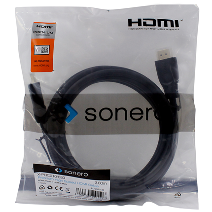 Sonero Premium HDMI High Speed met Ethernet 3 meter