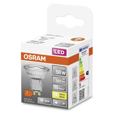 Osram ledlamp GU10 4,3W 350Lm PAR16