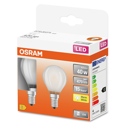 Osram ledlamp E14 4W 470Lm Classic P mat
