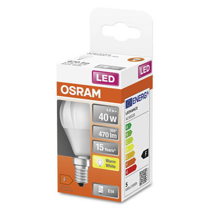 Osram ledlamp E14 5,5W 470Lm Classic P mat