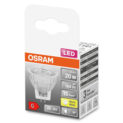 Osram ledlamp GU4 2,5W 184Lm MR11