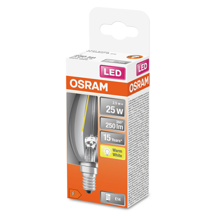 Osram ledlamp E14 2,5W 250Lm Classic B