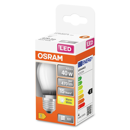 Osram ledlamp E27 4W 470Lm Classic P mat
