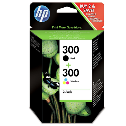 HP 300 2-Pack ± 200 pagina's (kleur), ± 200 pagina's (zwart)