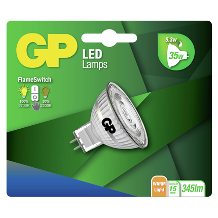 GP Led Lamp Reflector GU5.3 5.3W FlameSwitch