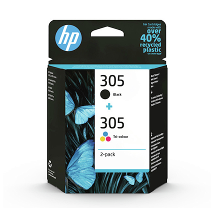 HP 305 Combipack Zwart + Kleur ± 100 pagina&apos;s (kleur), ± 120 pagina&apos;s (zwart)