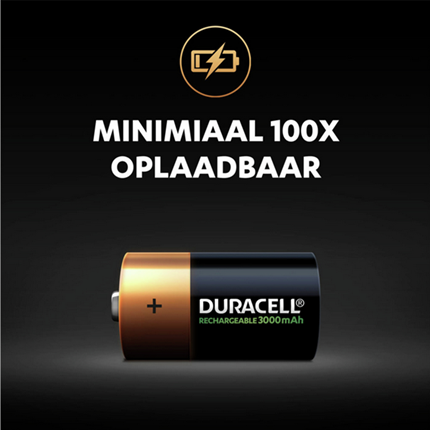 Duracell C 3000 Mah 2 stuks Oplaadbare NiMH Batterij