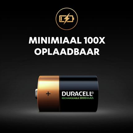 Duracell Oplaadbare Batterij Nimh D A2 3000Mah
