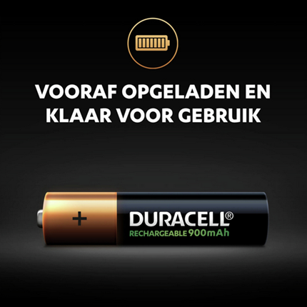 Duracell AAA 800 mAh 4 stuks Oplaadbare NiMH Batterij