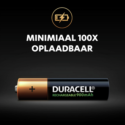 Duracell AAA 800 mAh 4 stuks Oplaadbare NiMH Batterij