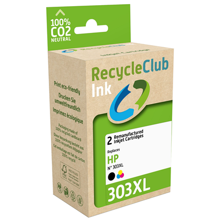 RecycleClub cartridge compatible met HP 303 XL Multipack met Inkt level management