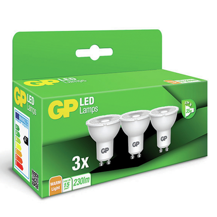 GP LED Lamp Reflector GU10 3,7W 3 Stuks