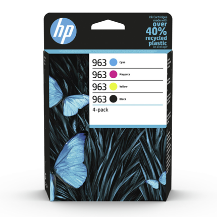 HP Cartridge 963 4-pack ± 1000 pagina's (zwart), ± 700 pagina's (kleur)