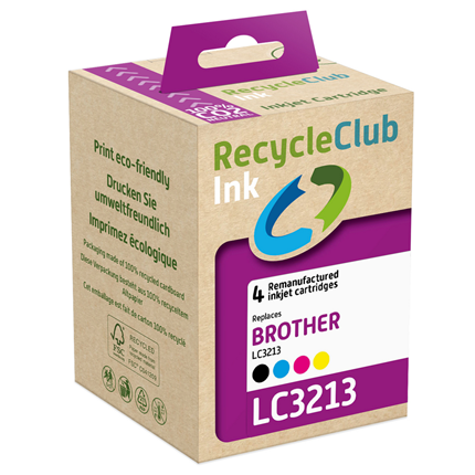 RecycleClub Cartridge compatible met  Brother LC-3213 Multipack