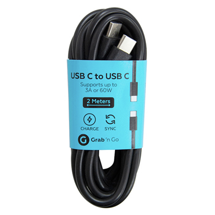 Grab 'N Go USB-C kabel zwart 2 meter