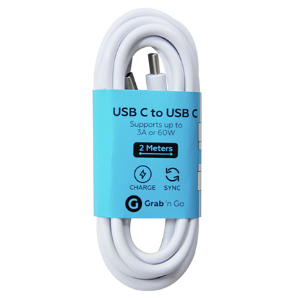Grab 'N Go USB-C kabel wit 2 meter