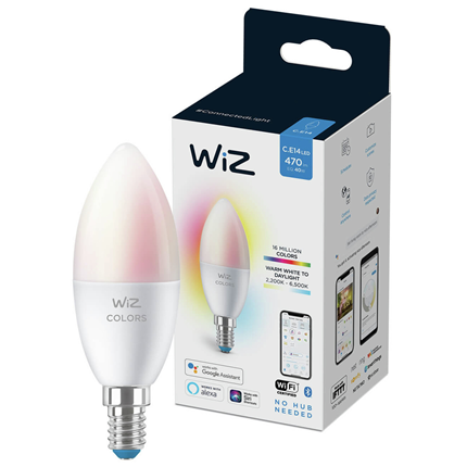 Wiz WiFi Led Lamp Kaars E14 4,9W 470Lm Wit+RGB
