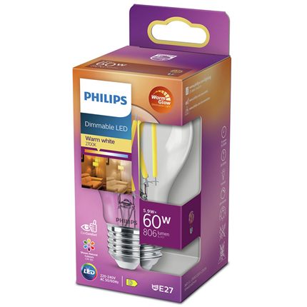 Philips Filament LED Classic Peer Helder 5,9W 806LM E27