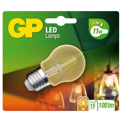 GP Filament-LED Lamp Vintage Gold Mini-Kogel 1,2W E27