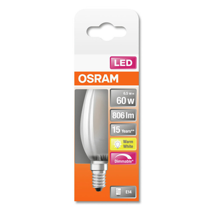 Osram ledlamp E14 6,5W 806Lm Classic B dim Mat