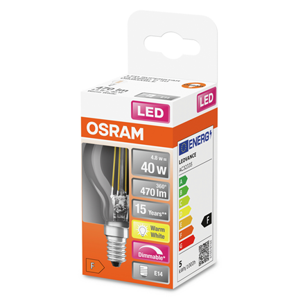 Osram ledlamp E14 5W 470Lm Classic P dim